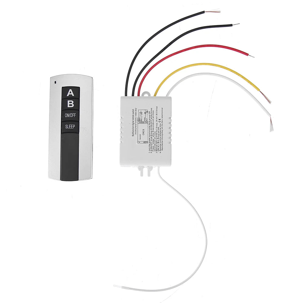 220V Smart Digital Wall Switch Lamp Wireless Radio Remote Control Crystal Lamp Modern Wall Ceiling Lamps 1/2/3 Ways