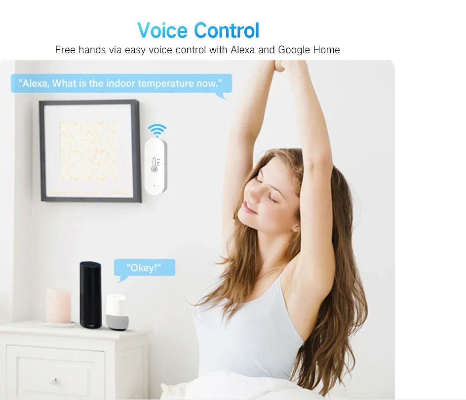 Tuya Zigbee Temperature & Humidity Sensor, Real-time Monitoring, Precise Readings, Seamless Integration for Optimal Comfort