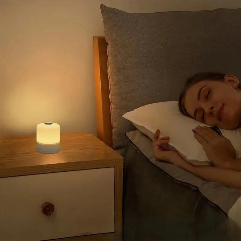 Night Light 16 Colors RGB Dimmable Small Lamp,Portable Stepless Dimming Touch Lamps for Bedroom, Color Changing LED Lights