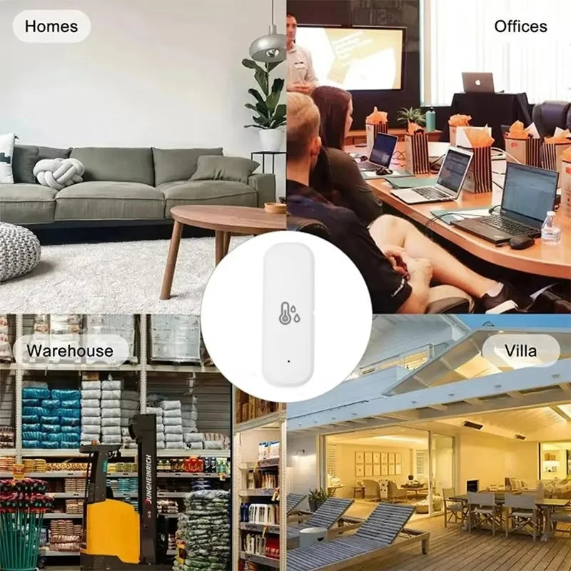 Smart Home 2.4G WIFI Temperature And Humidity Sensor Tuya APP Remote Control SmartLife Work With Alexa Google Assistant