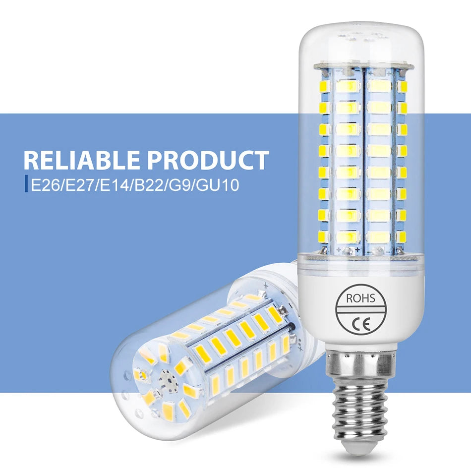 15W E27/E26 LED Corn Bulb AC220V E14 Ceiling Lamp GU10 Chandelier B22 Spotlight G9 Balcony Home Office Meeting Indoor Lighting