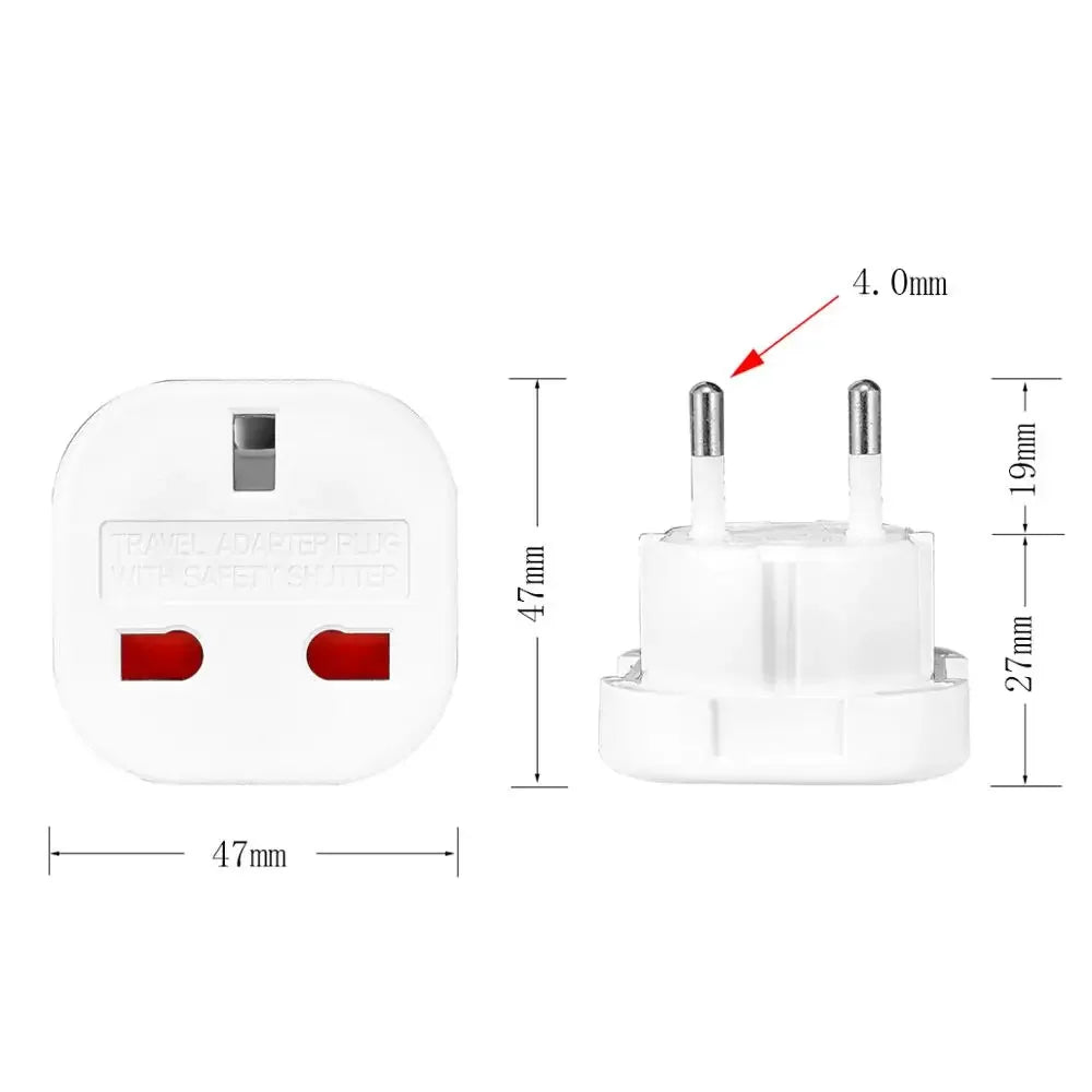 1pcs UK to EU Socket Adapter 220V Euro Travel Plug Converter AC Wall Charger Power Adapter UK British Adapter Electrical Outlets