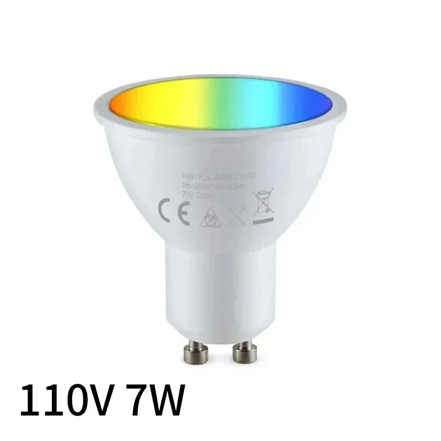 5W 7W 9W 220V 110V Tuya Smart WiFi GU10 LED Bulb Spotlight Alexa Lamp RGBCW Smart Life APP Control Works With Alexa Google Home