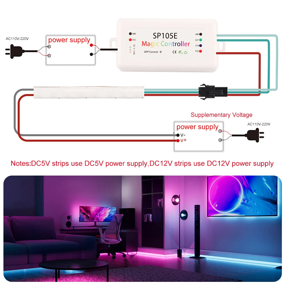 5mm WS2812B COB LED Strip Smart RGBIC WS2812 Individually Addressable High Density 160Leds/m  Flexible Pixel Light DC5V/DC12V