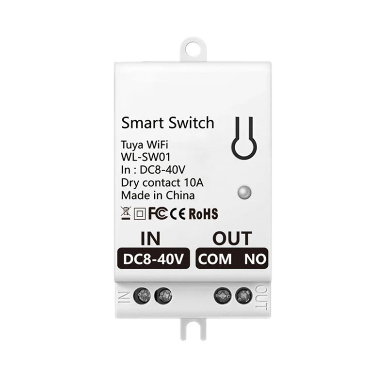 Tuya WiFi Smart Switch Module Dry Contact 10A Smart Home DIY Breaker Relay DC 8-40V AC 85-265V Works with Alexa Google Assistant