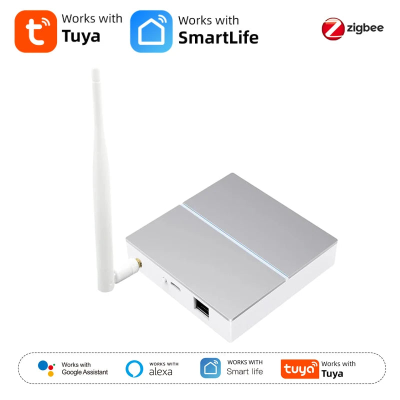 Tuya Zigbee 3.0 Smart Wired Gateway Hub ,With Signal Antenna Smart Wired Bridge Hub,Works With Yandex Alice Alexa Google Home