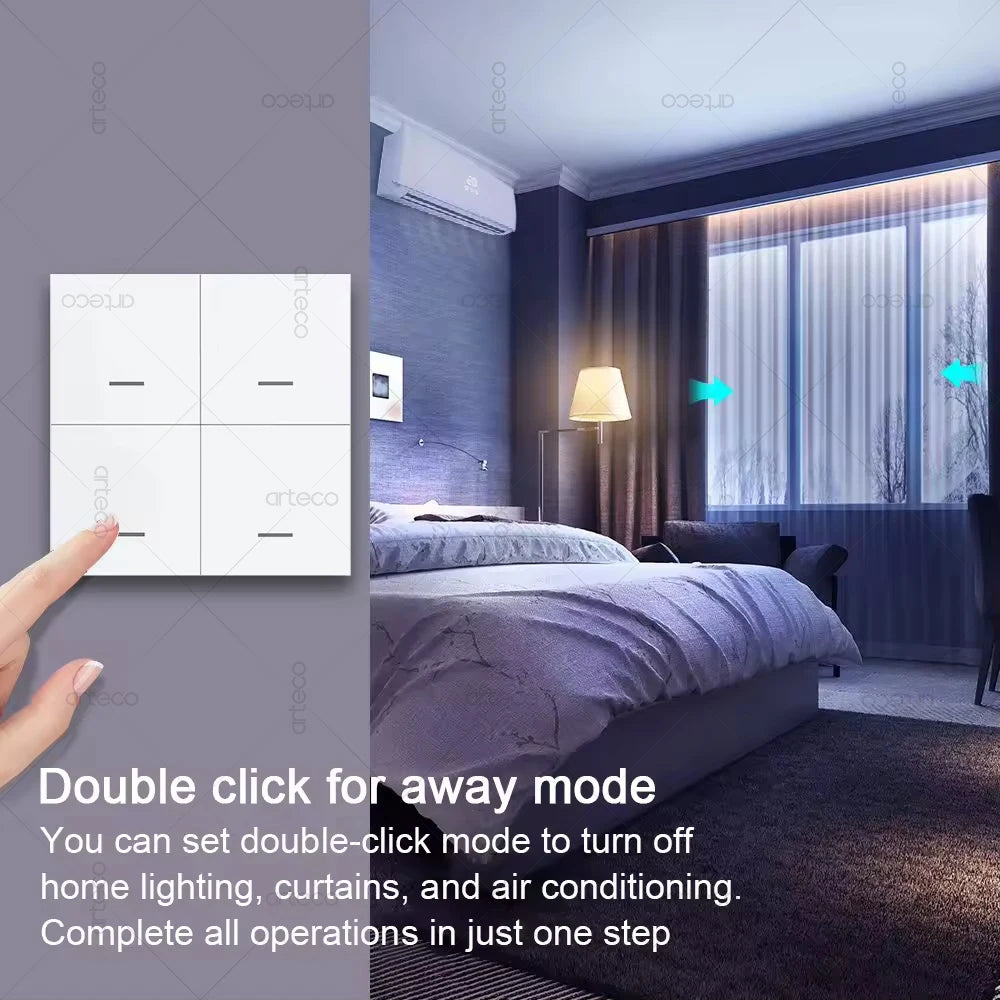 Tuya ZigBee Wireless 4 Gang Scene Switch Push Button Controller Battery Powered Smart Life App Home Automation For Zigbee Device