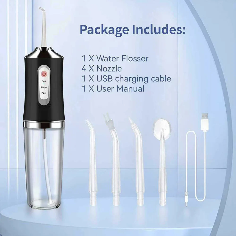 Portable Cordless Dental Water Irrigator Flosser Waterproof Travel Rechargeable 4 Modes Ipx7 Oral Teeth Irrigador Irrigation
