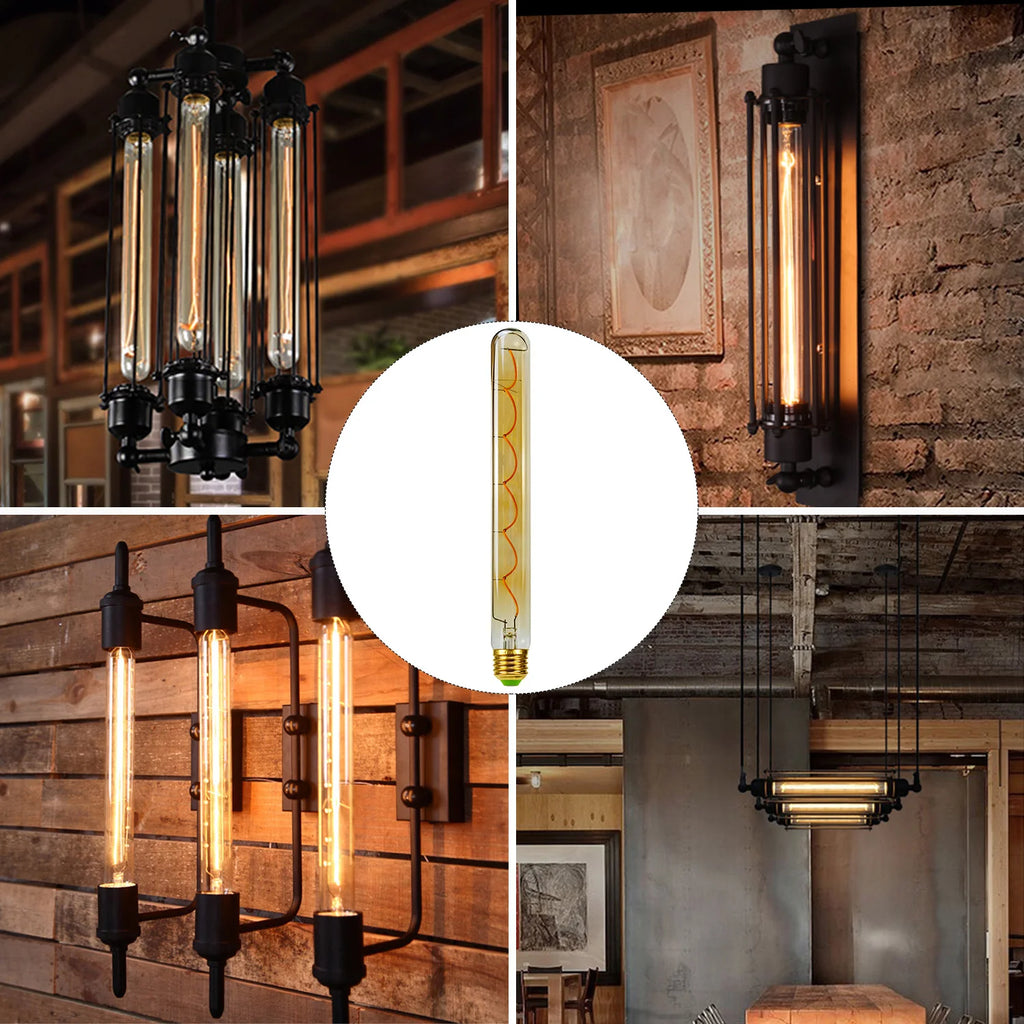 TIANFAN Long Led Bulb T32 300mm Edison Led BuLB Spiral Filament 4W Dimmable 110V 220v Specialty Decorative Light Bulb