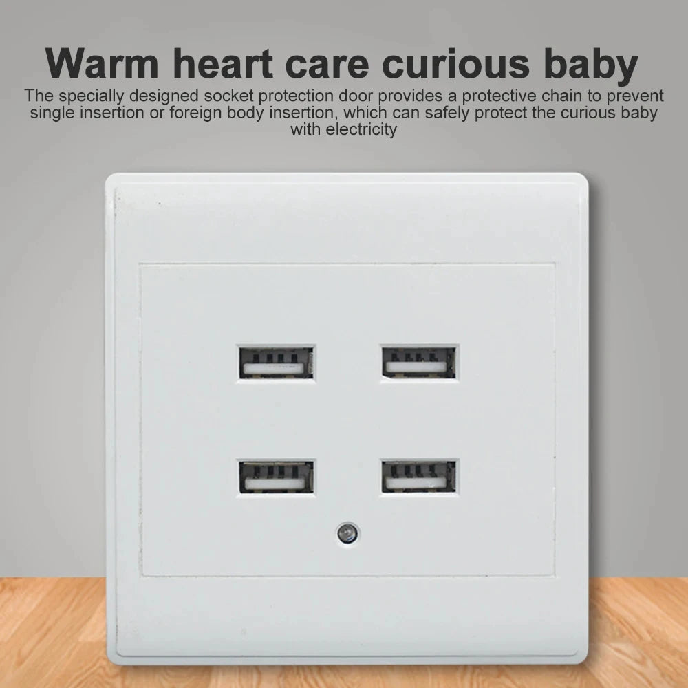 2/4 Ports USB Electrical Socket Wall Mounting Charger Station Power Adapter Plug Outlet 36V 220V to 5V for Home Office Use