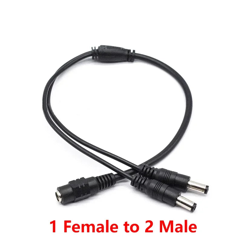 5.5*2.1mm 1 To 2/3/4/5/6/8 Way DC Power Splitter Cable 12V Power Adapter Connector Cord for LED Strip Lights CCTV Camera