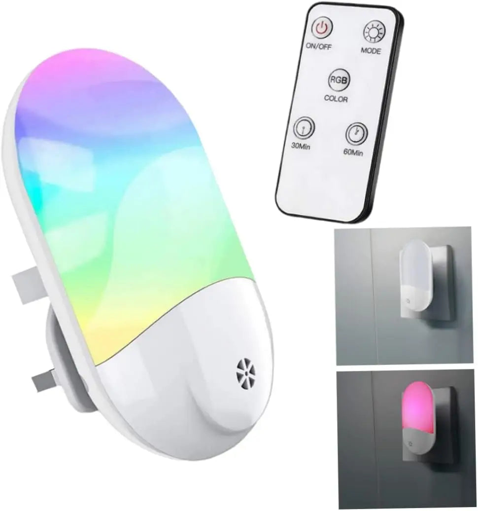 Baby Night Lamp Warm LED Bedside Lamp with Plug-in Wall Remote Control  Kawaii Room Decor RGB Multicolor Light