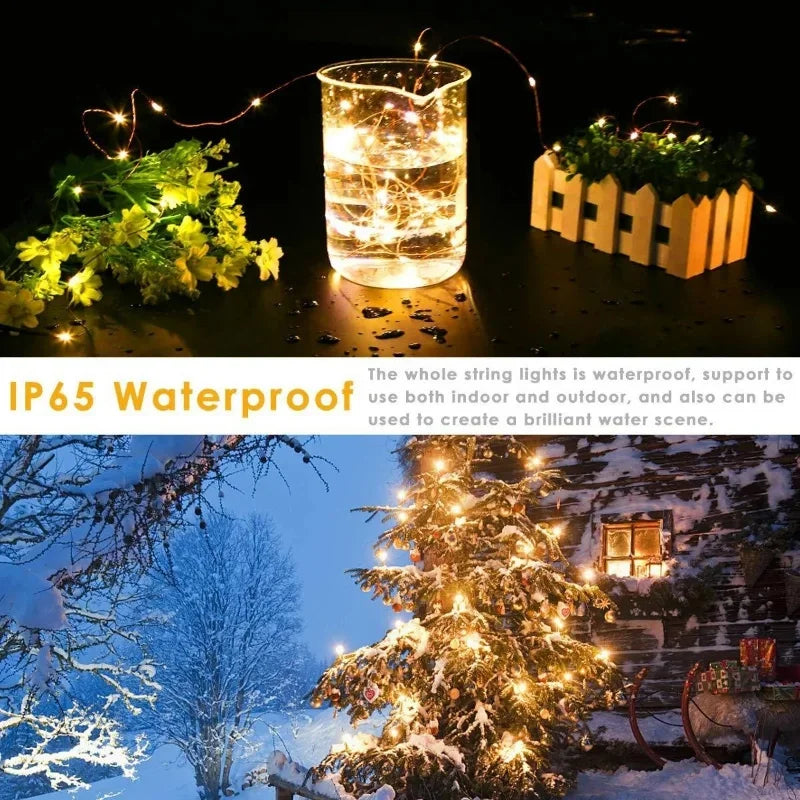 5M-30M USB String Lights 8 Modes Fairy Lights Copper Wire LED String Lights for Christmas Wedding New Year Garland Decoration