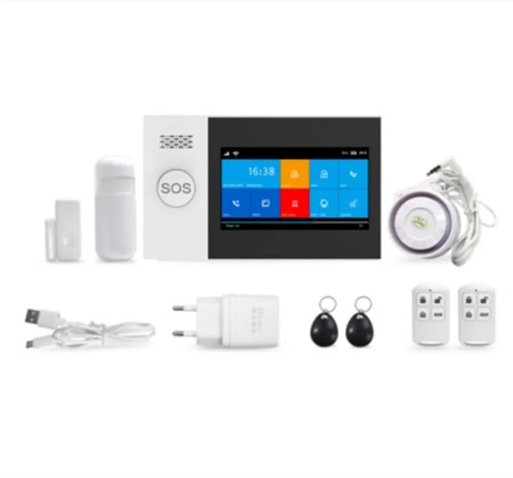 4.3Inch Big Screen  Tuya Smart Life  GSM WIFI  Burglar Alarm System Touch Keypad Home Security Alarm Sensor Motion Detector