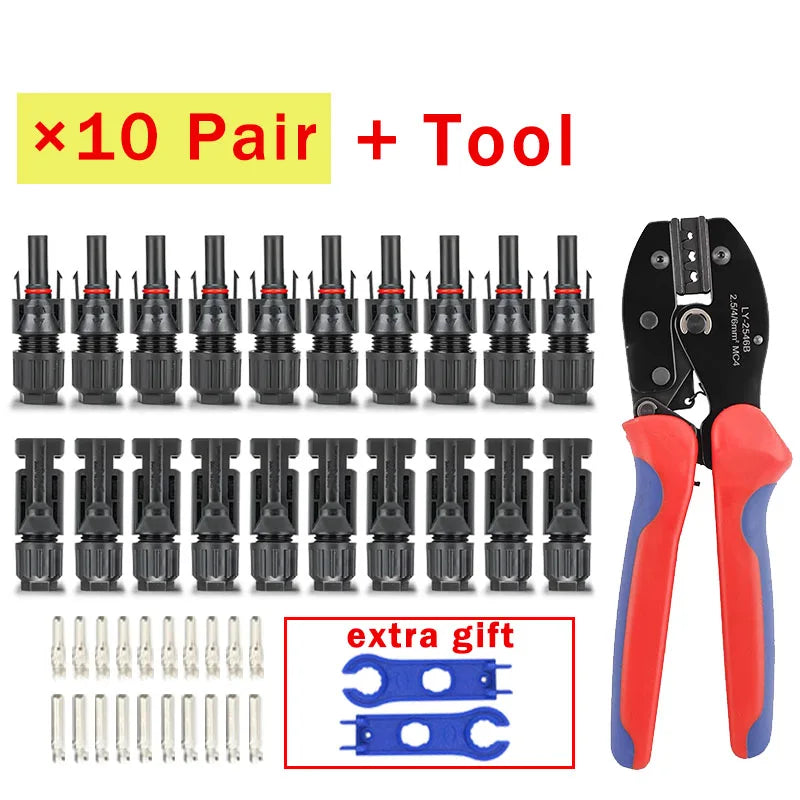10/20/40/100/200/400Pcs Photovoltaic Solar Connector kit 1000V 30A connectors for solar panels PV/MC 2.5/4/6mm²