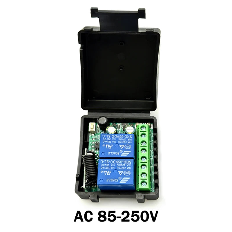 433MHz RF Wireless Remote Control Switch 6-30V 85-250V 2CH Relay Receiver For Door Electromagnetic lock Motors Lighting DIY etc