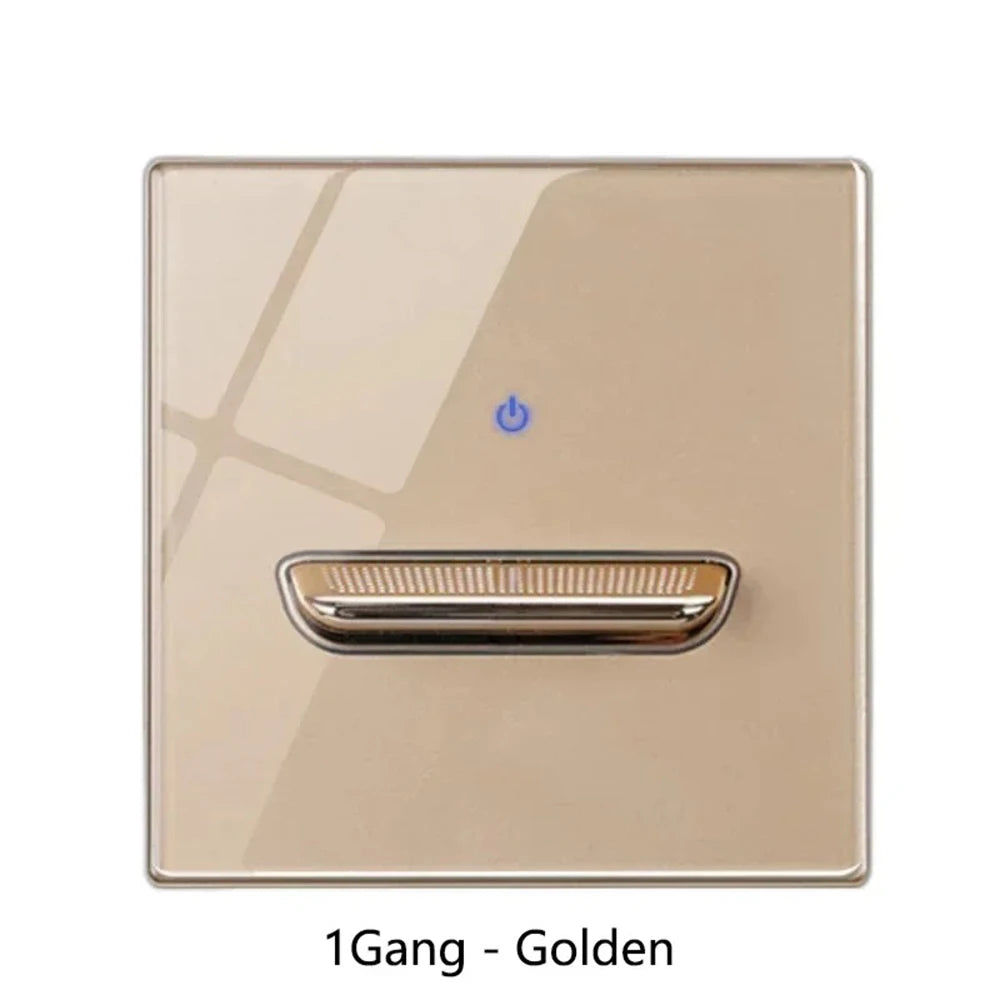 Glass Touch Switch Tempered Crystal Panel 1/2/3/4 Gang Wall Light Switches Sensitive LED Backlight Metal Push Button 110V 220V