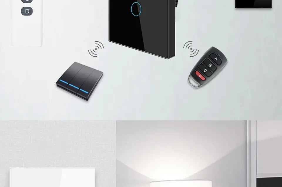 Tuya WiFi Smart Light Switch US Standard Work With Alexa Google Home Wall Touch Switch 110V 220V RF433Mhz Remote 1 2 3 4 Gang