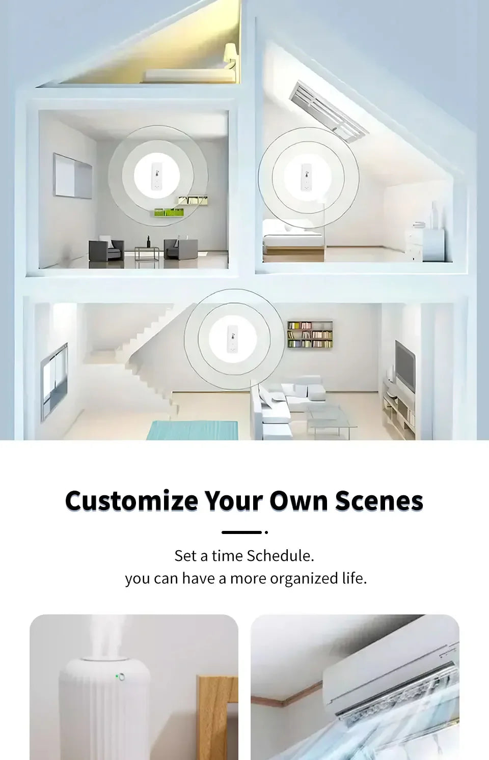 Tuya WiFi Temperature and Humidity Smart Home Thermometer Hygrometer APP Remote Alarm Work with Alexa Google Home