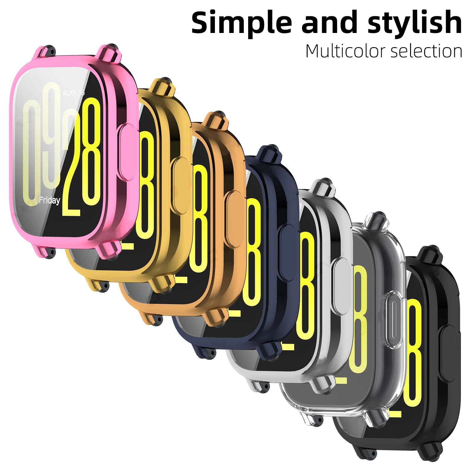 Soft TPU Protective Bumper Cover For Redmi Watch 5 Screen Protector Accessories For Redmi Watch 5 Lite/Active Anti-scratch Case