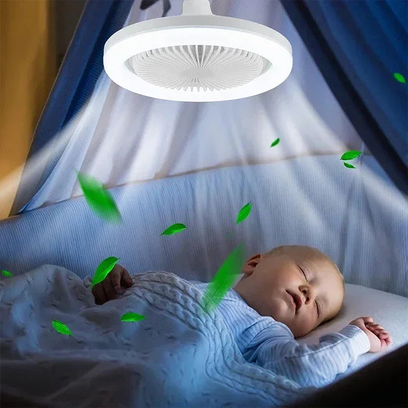 Smart 3-in-1 Ceiling Fan with Remote Control Lighting Lamp  Lighting Base for Bedroom and Living Room Silent and Convenient