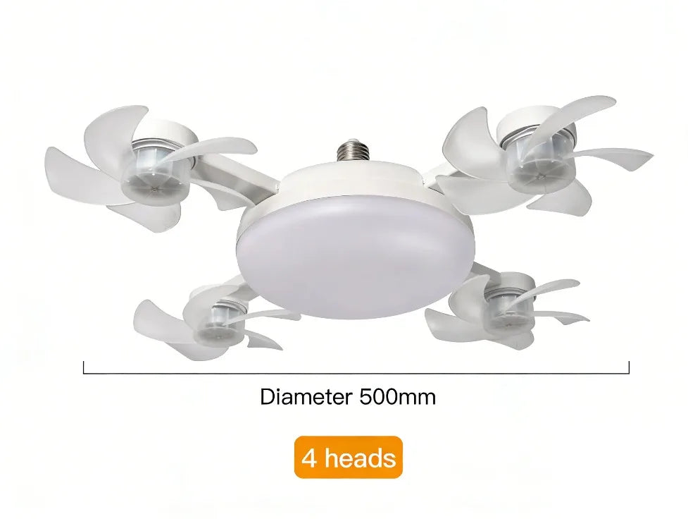 3/4 Heads Drone Style E27 Ceiling Fan Light 2-in-1 AC85-265V Three Colors LED Fan Lamp With Remote Control For Home Restaurant