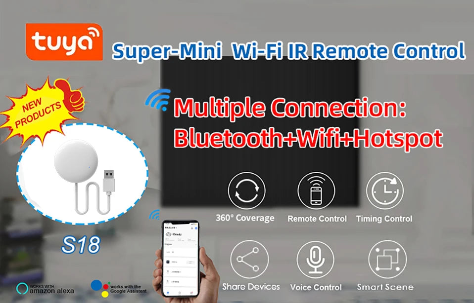 Tuya WiFi IR Remote Control Smart Universal for TV Air Conditioner Alexa Remote Control Work with Google Home Yandex Google