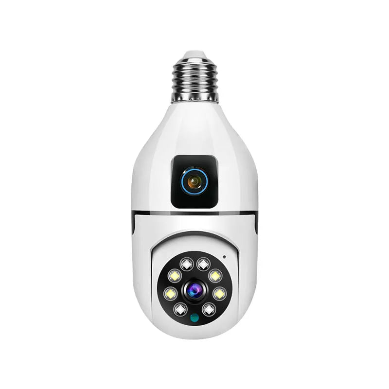 8MP E27 Bulb Surveillance Camera Wifi Camera Dual Lens Security Wireless Baby Monitor Two-way Automatic Human Tracking Monitor