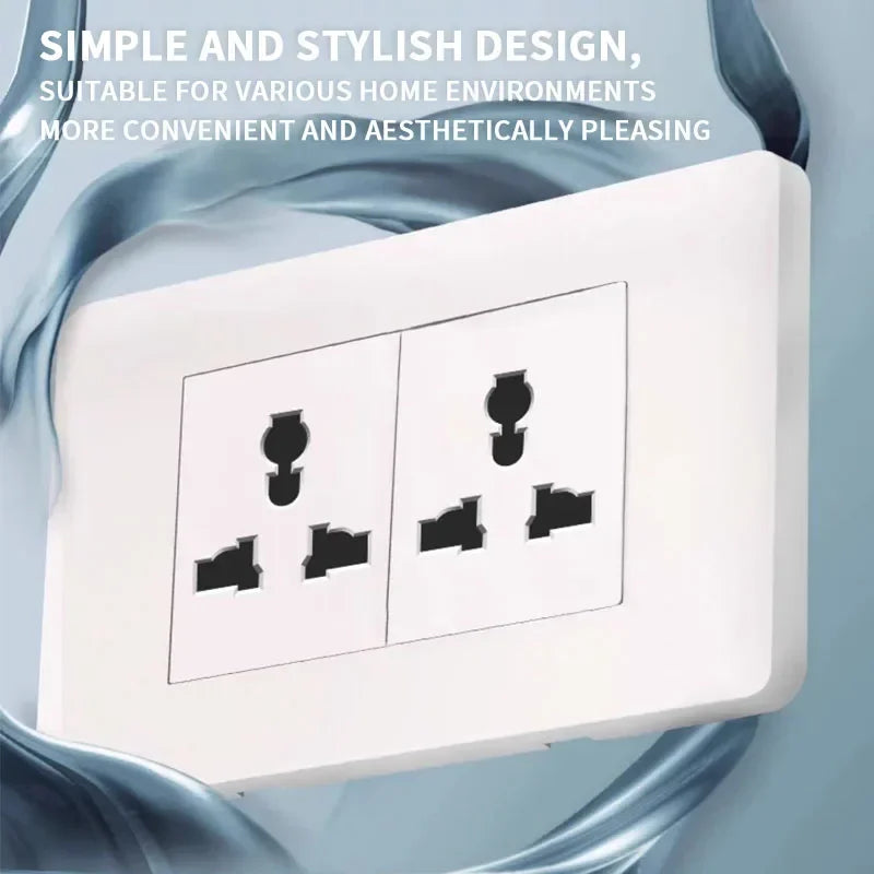 T&I 118*75mm Tempered Glass US Wall Socket White Thai USB Socket Plug with Dual USB Type-C Ports,Light Switch 110V