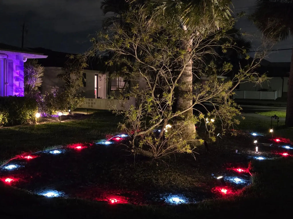 1/2/4PCS RGB Solar Ground Lights Solar Lights Outdoor IP68 Waterproof Solar Powered Landscape Lighting for Garden Yard Pathway