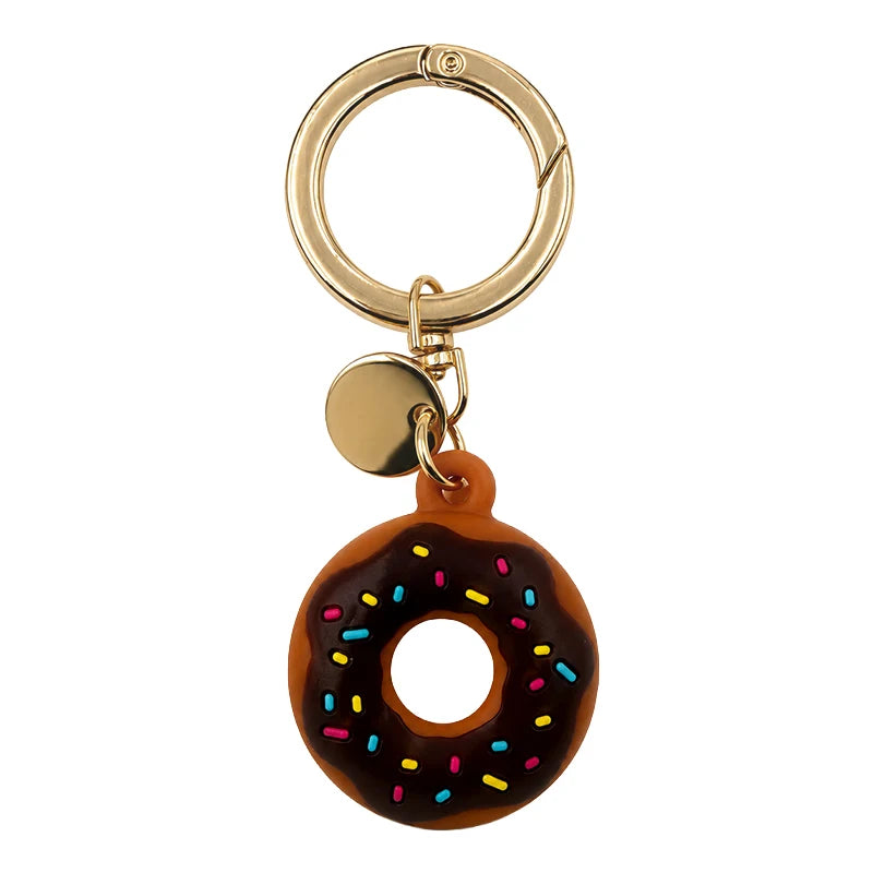 Silicone Keychain for Apple Airtags Case Protective Cover Tracker Accessories Shell Anti-scratch Air Tag Cartoon Donut Holder