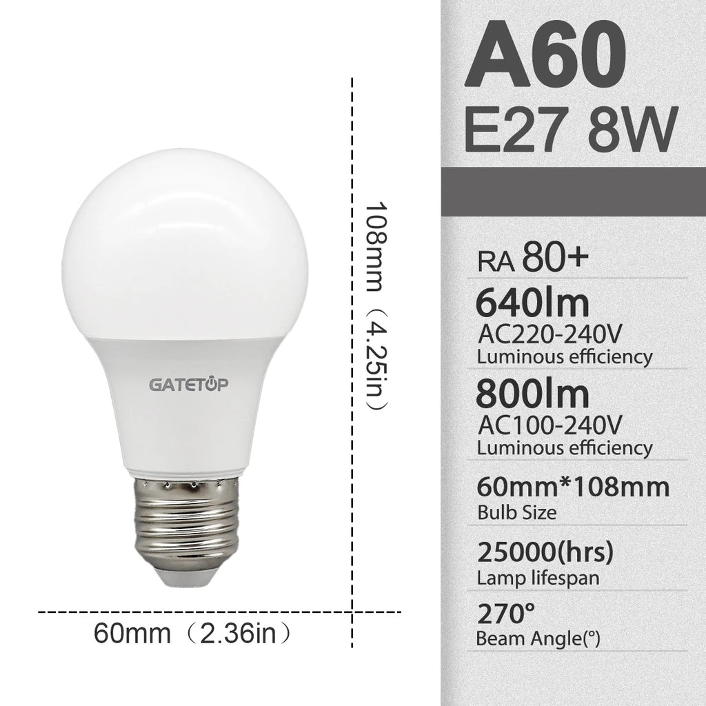 6pcs/lot LED bulb E27 AC 110V 220V 3W 8W 9W 12W 15W 18W 20W 24W LED lamp Saving Cold Warm White Bulbs for Home Light