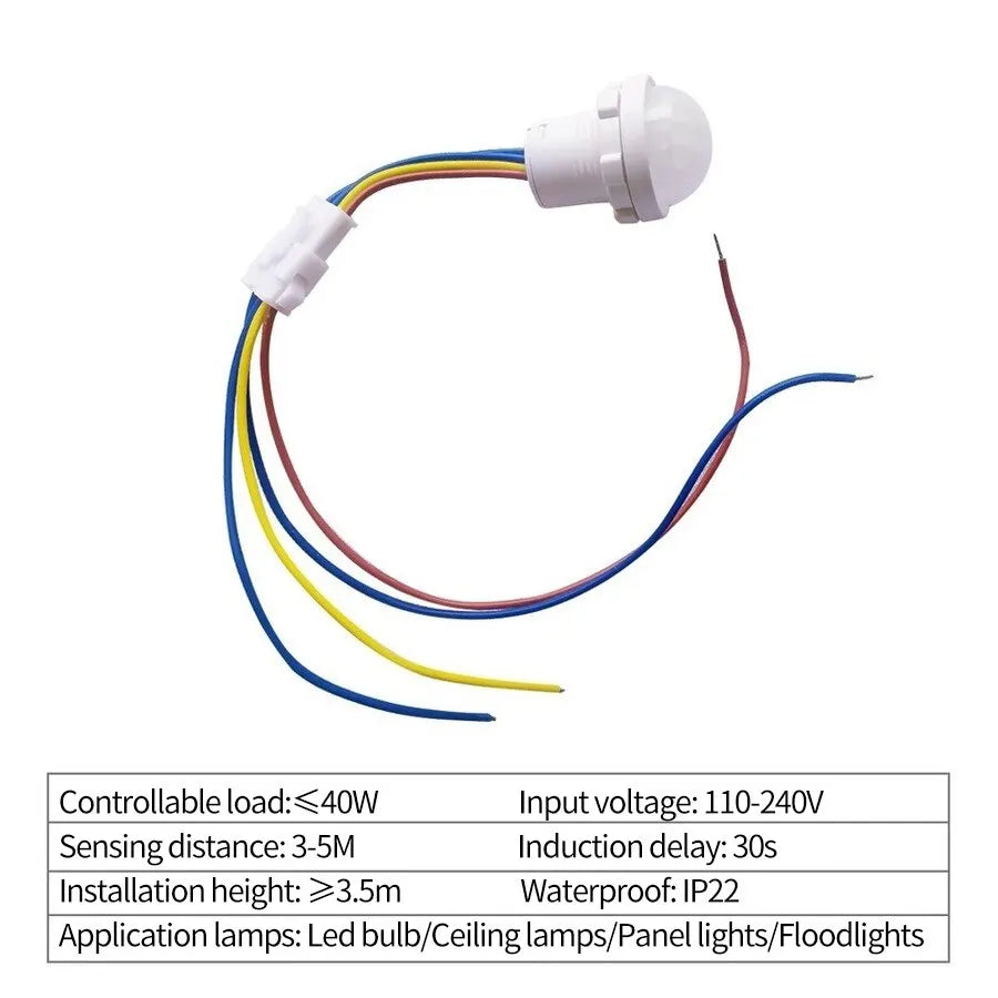 Infrared Body Sensor Switch PIR Sensor Detector Switch 110V 220V Motion Sensor Switch For Home Ceiling Lamp LED Lighting