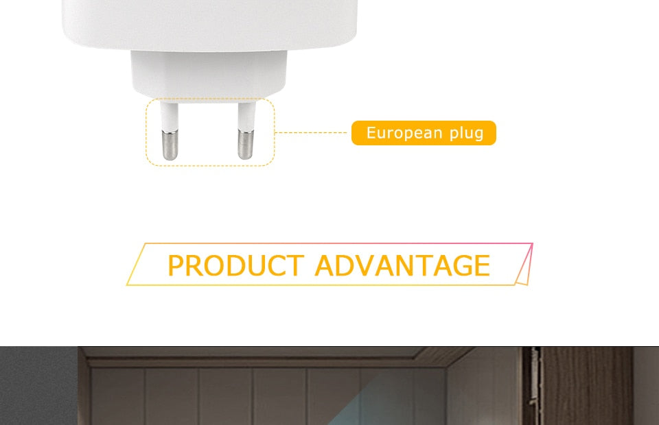 Mini LED Night Light PIR Motion Sensor Lamp 3 Modes Night Lamp Bedroom Bedside Lights EU Plug For Closet Corridor Bathroom