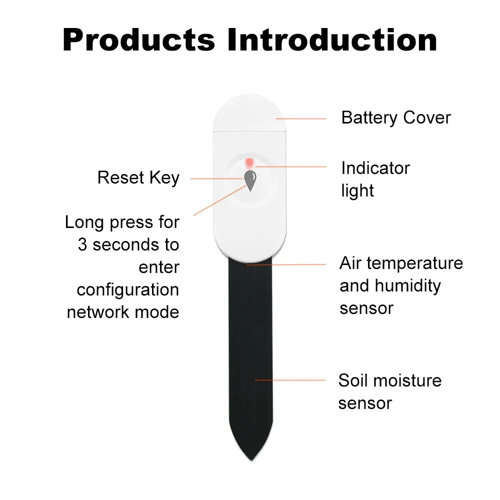 ZigBee Soil Moisture Sensor Humidity Temperature Tester Garden Automation Irrigation Detector Support Home Assistant Zigbee2MQTT
