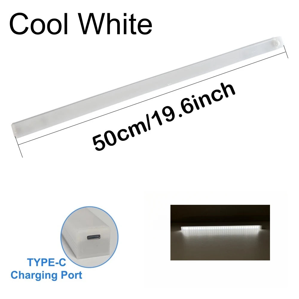 Motion Sensor  Bar  Light Type C Rechargeable Light  LED Magnetic attraction Night Light  for Kitchen Bedside Wardrobe bookcase