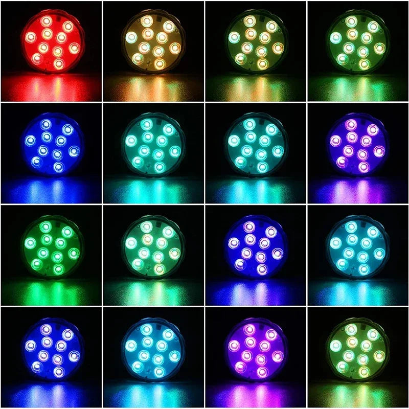 1-8 Pack Submersible LED Lights Waterproof Pool Light Underwater with 16 Colors, Remote Control for Aquarium,Vase, Bath,Hot Tub