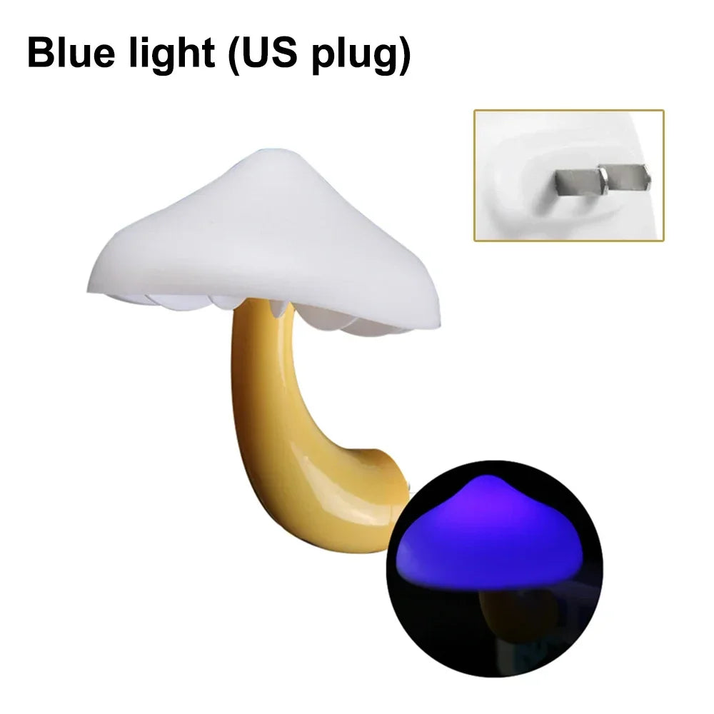 Christmas Gift LED Night Lights Mushroom Shape Automatic Sensor Bedroom Decor Wall Lamps for Kid Room Bedside Lamp US/EU Plug