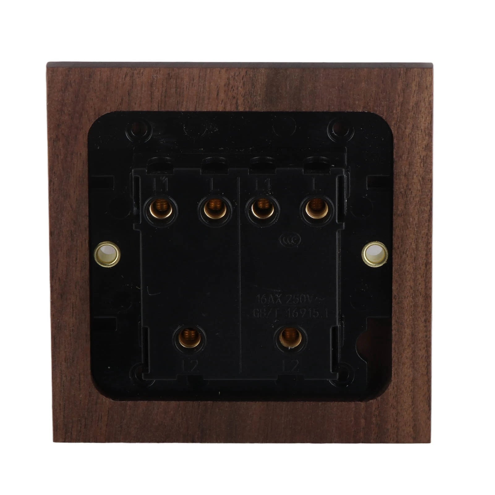 250V Single or Double Toggle Switch Retro Walnut Wood Wall Mount Panel with Brass Screw 50HZ