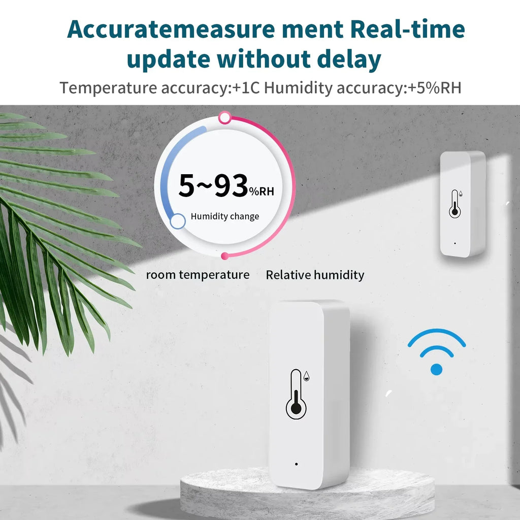 Zigbee 3.0 Temperature Humidity Sensor Thermometer Hygrometer APP Remote Alarm Via Zigbee2mqtt Alexa Google Assistant
