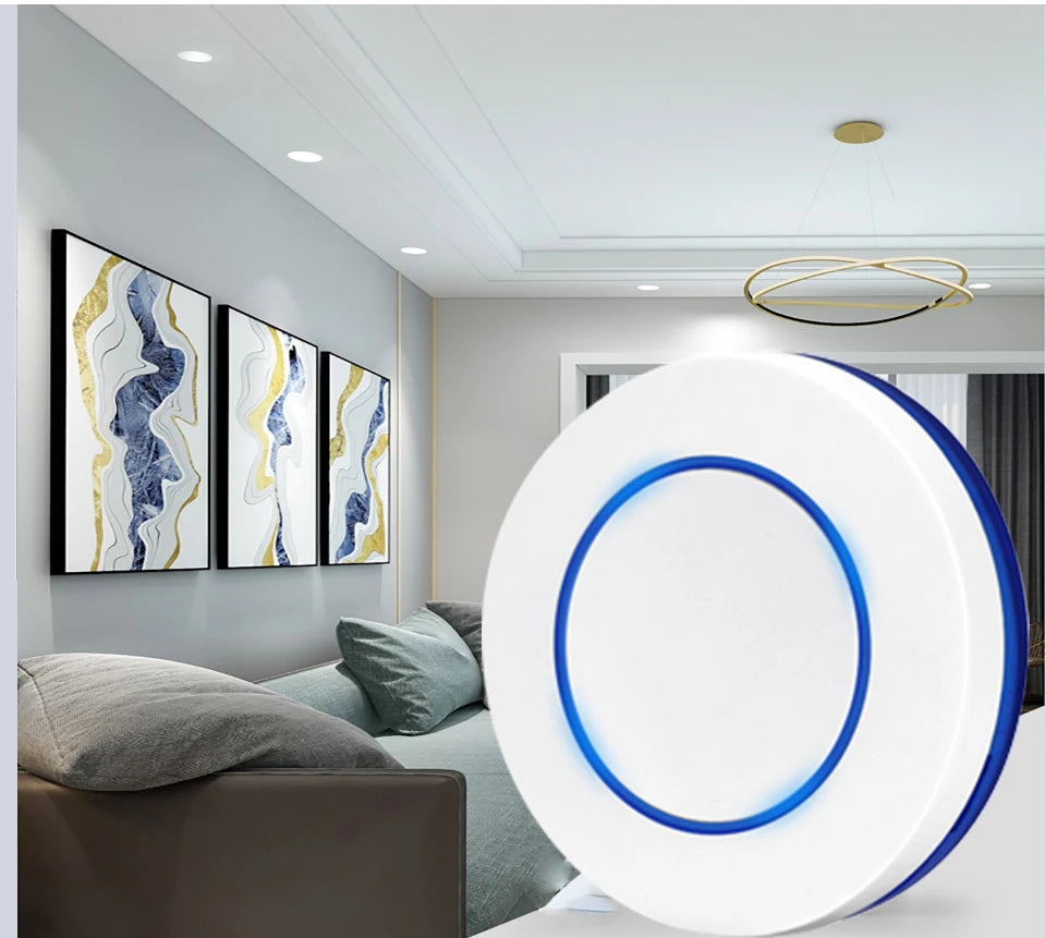 433MHz Wireless Remote Control Light Switch 10A 100-240V Relay Controller Mini Round Button Wall Panel Switch For Lighting Led