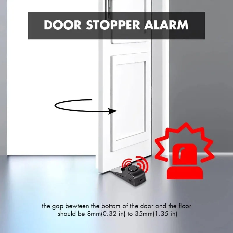 1/2Pcs 120DB Portable Wireless Door Stop Alarm Home Security System Siren Sound Burglar Intruder Alert for Travel