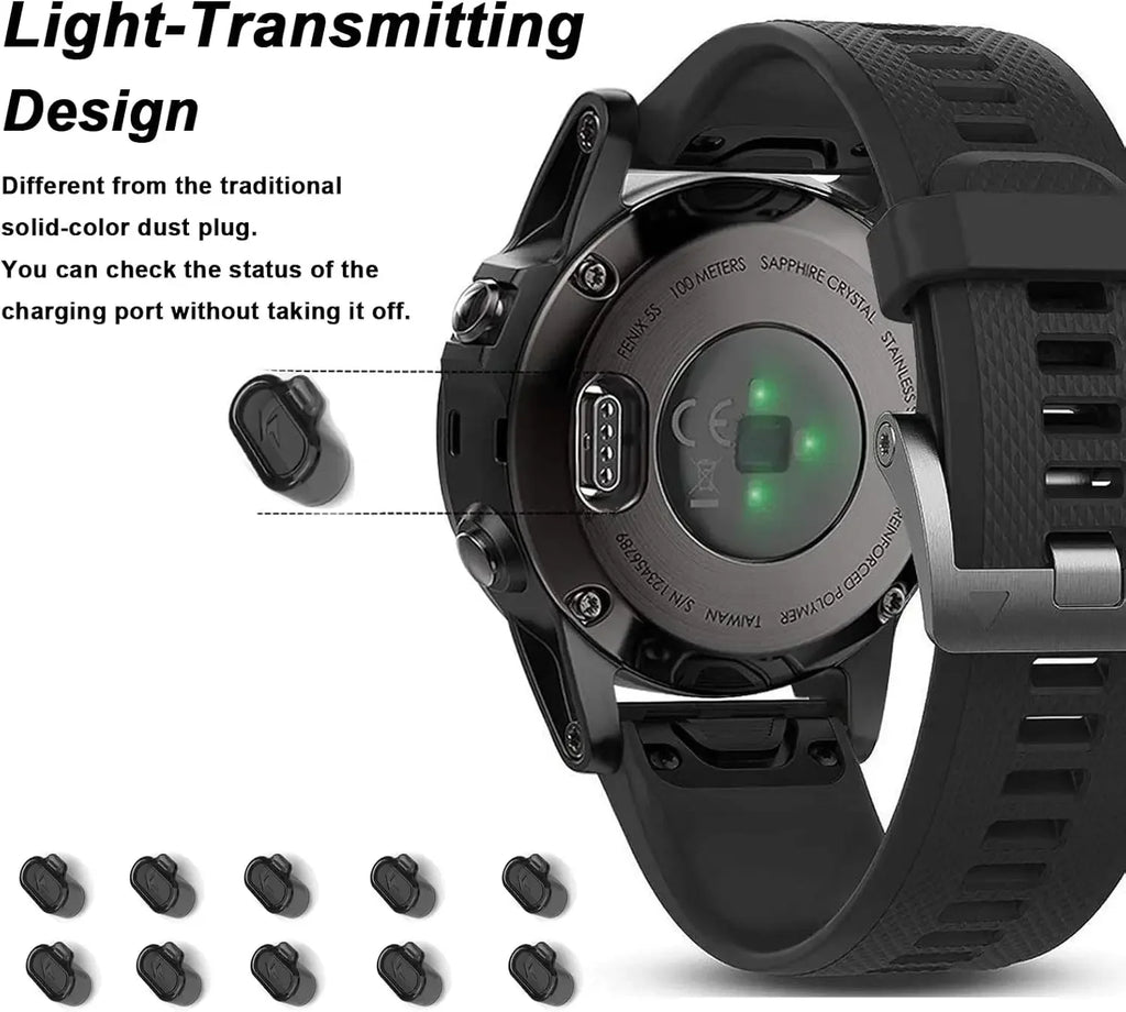 TPU Dust Plug Case Protector Cap for Garmin Fenix 8 8X 7 Pro 7X 6X Pro Enduro 2 Tactix 7 Pro Charging Port Dustproof Plug Cover