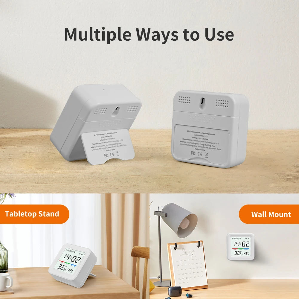 Tuya WiFi Smart Temperature And Humidity Sensor Indoor Thermometer Smart Life Products Battery Powered Compatible With Alexa