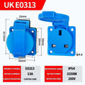 IP54 16A Outdoor Socket with Flip Cover | Euro/UK/BR Plug Waterproof for Garden & Industrial Use - Heavy Duty Explosion-Proof