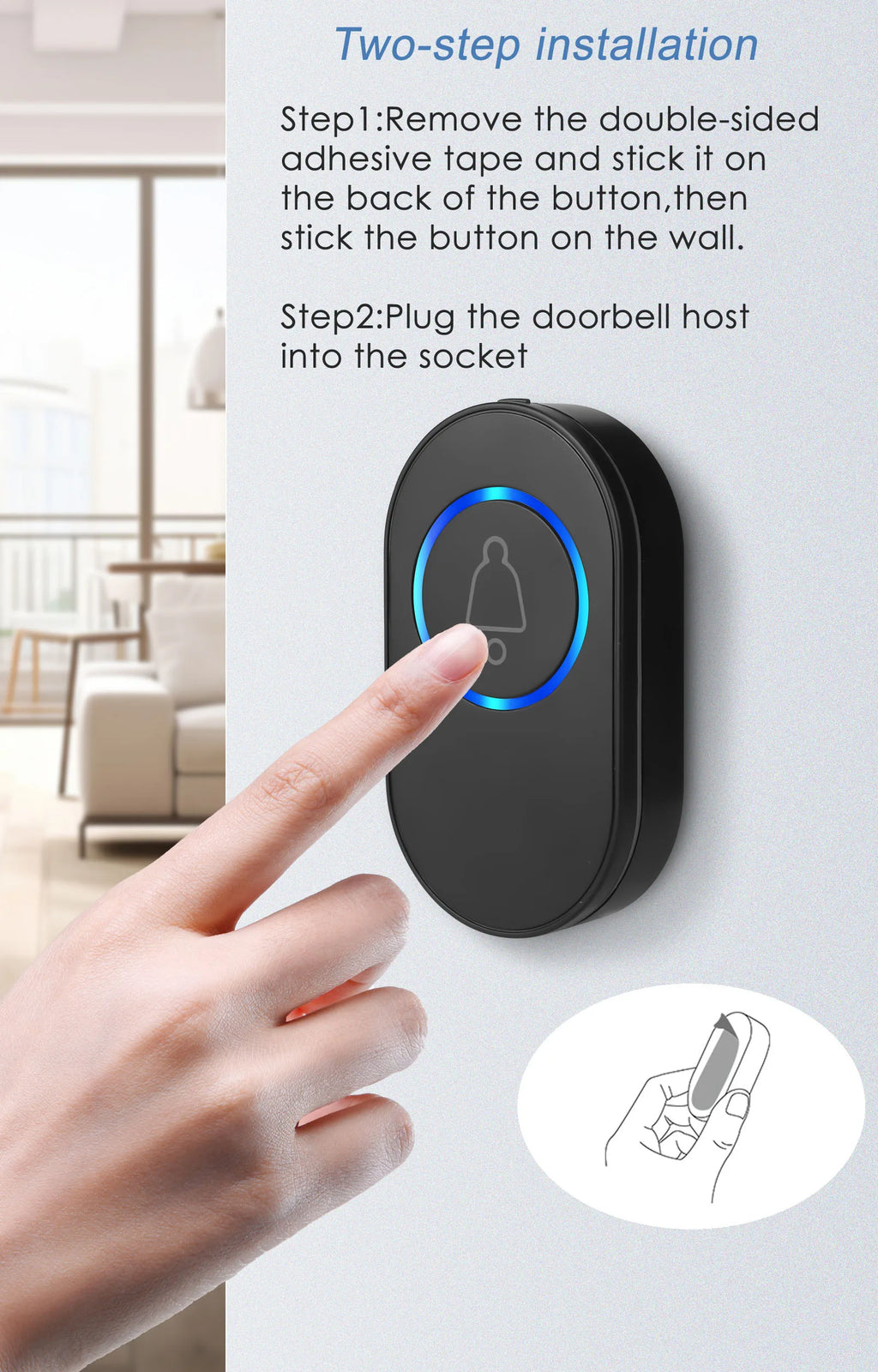Waterproof Wireless Doorbell Home Welcome Smart Home Door bell 150m Remote Smart Bell Chime EU UK US Plug Optional