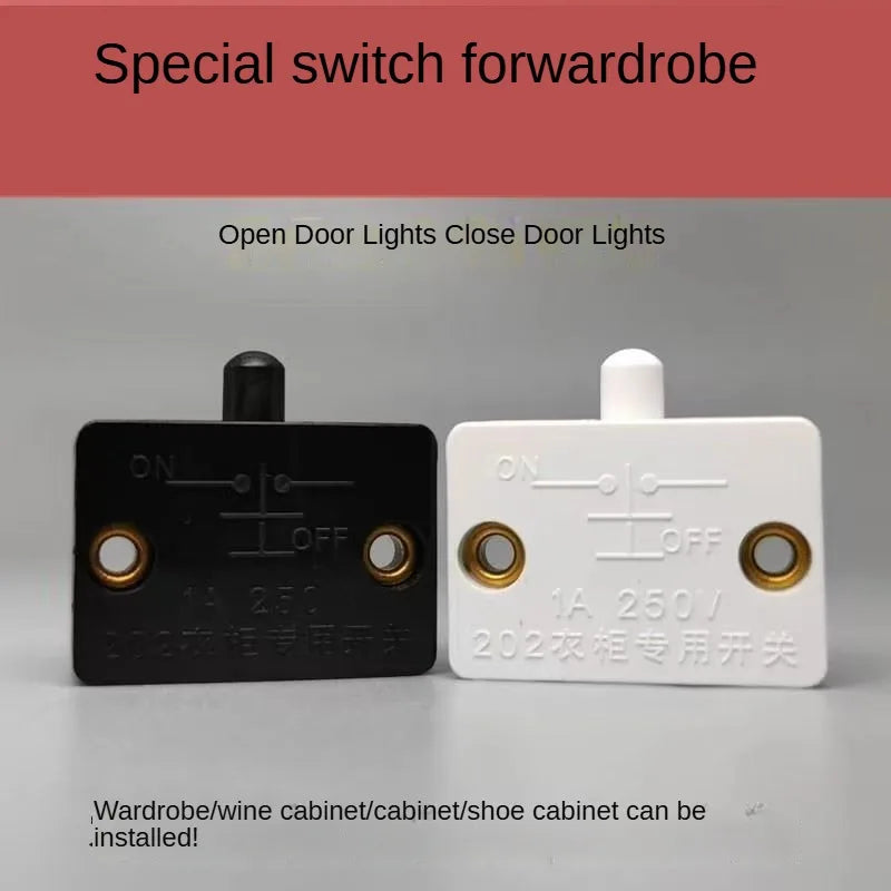 2-Pack Automatic Reset Switch, Wall Cabinet Light Switch, Household Cabinet Door Control Switch, Wardrobe Light Switch