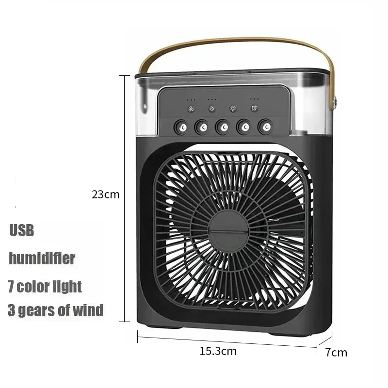 2026 3 In 1 Mini Air Cooler LED Night Light Humidifier Portable Cooling Device For Home Office Desktop Air Refreshing Appliance