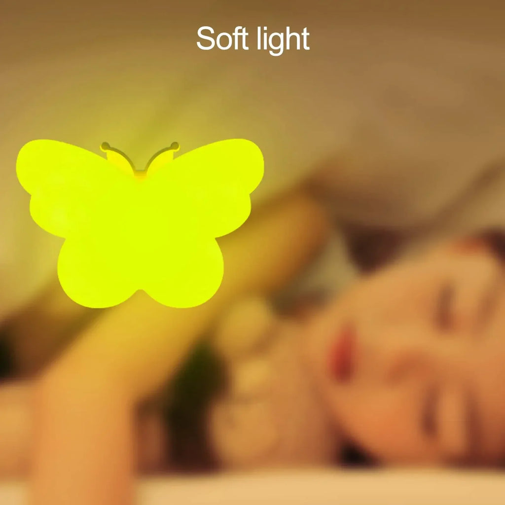 Butterfly LED Night Light US Plug in Smart Sensor For Room Decor Bedroom Kitchen Stairway Aisle Lighting Hallway Night Light