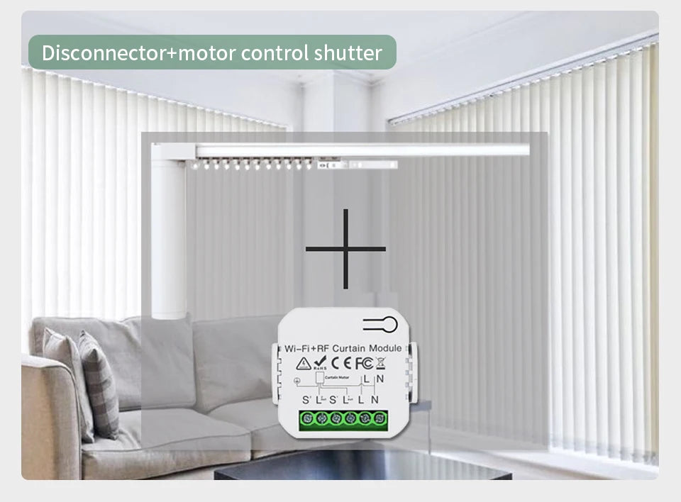 Tuya WiFi Smart Curtain Switch Roller Blinds Shutter Module 433MHz RF Remote Control Works With Alexa Google Home Assistant
